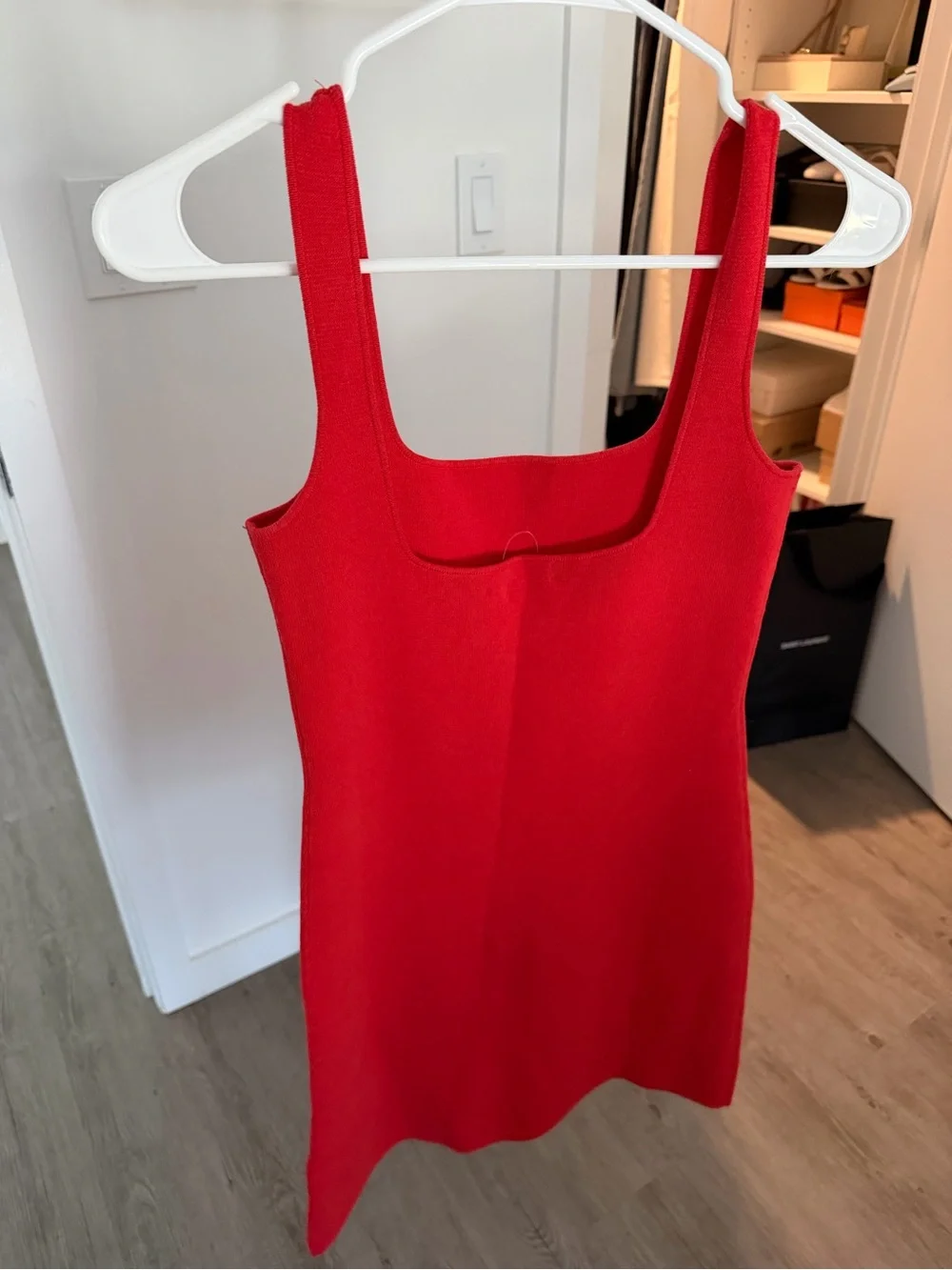 J. Crew Red Square Neck Sleeveless Mini Dress